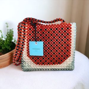 Cynthia Rowley Watermelon Beaded Bag Purse New With Tags Tote Mother’s Day Gift